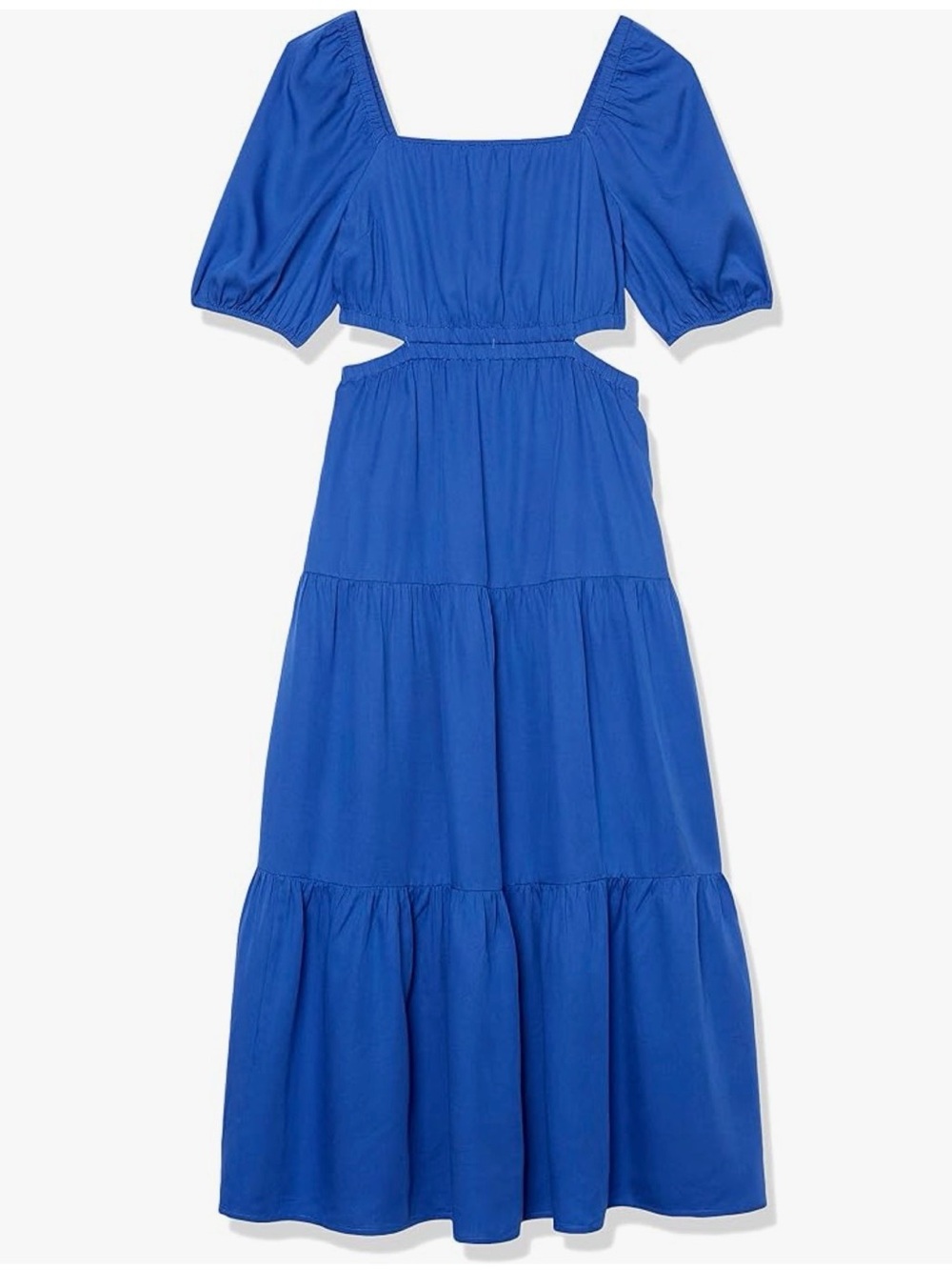 Colbat Blue Cutout Tiered Midi / Maxi Dress